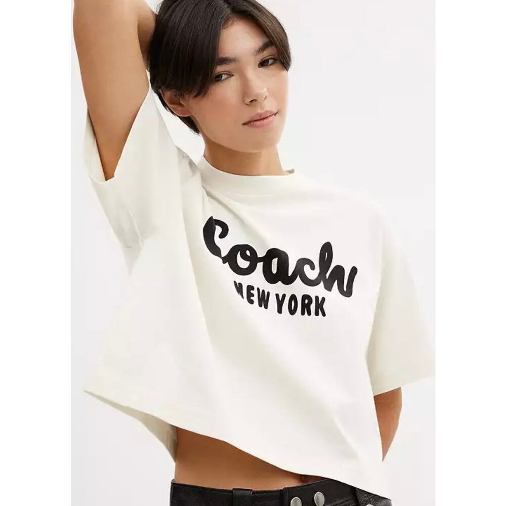 Cursive Signature Cropped T-Shirt XS